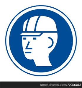 Wear Hard Hat Sign Isolate On White Background