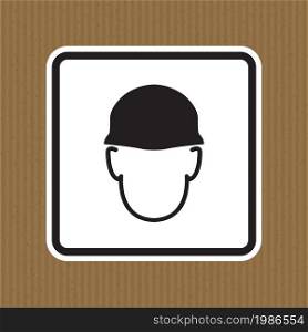 Wear helmet Sign symbol Isolate On White Background,Vector Illustration EPS.10