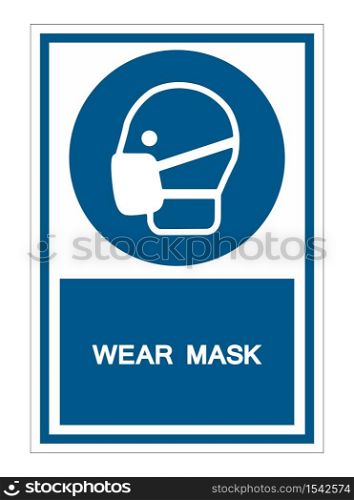 Wear Mask Symbol Sign Isolate On White Background,Vector Illustration EPS.10