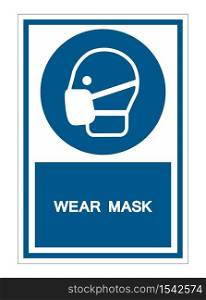 Wear Mask Symbol Sign Isolate On White Background,Vector Illustration EPS.10