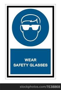 Wear Safety Glassed Isolate On White Background,Vector Illustration EPS.10