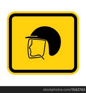 Wear Safety Helmet Symbol Isolate On White Background,Vector Illustration EPS.10