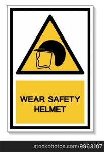Wear Safety Helmet Symbol Isolate On White Background,Vector Illustration EPS.10