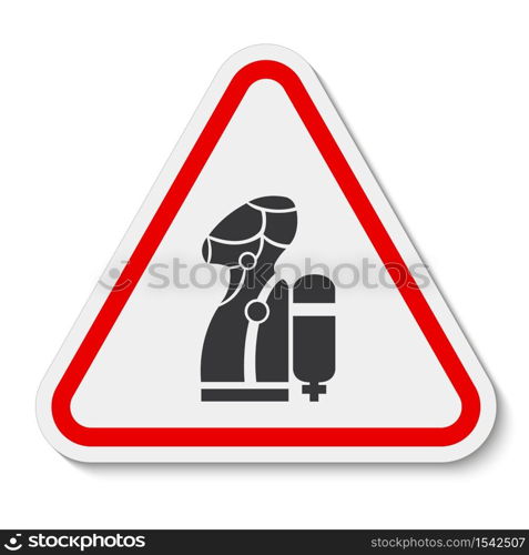 Wear SCBA (Self Contained Breathing Apparatus) Symbol Isolate On White Background,Vector Illustration EPS.10