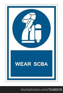 Wear SCBA (Self Contained Breathing Apparatus) Symbol On White Background