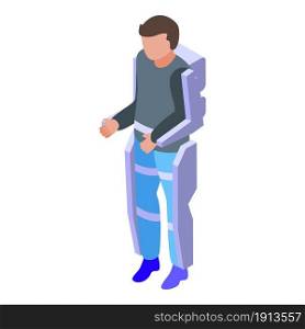 Wearable exoskeleton icon isometric vector. Body suit. Human robot. Wearable exoskeleton icon isometric vector. Body suit