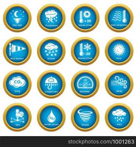 Weater icons set. Simple illustration of 16 weater vector icons for web. Weater icons set, simple style