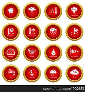 Weater icons set. Simple illustration of 16 weater vector icons for web. Weater icons set, simple style