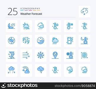 Weather 25 Blue Color icon pack including weather. temperature. weather. weather. rain