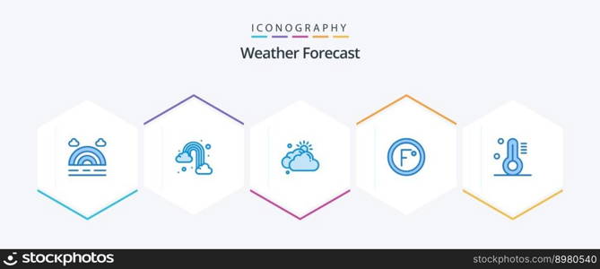 Weather 25 Blue icon pack including thermometer. weather. cloudy. temperature. degree