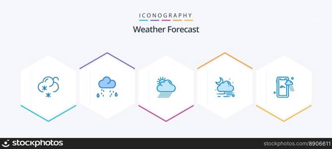 Weather 25 Blue icon pack including weather. mobile. rain. weather. cloud