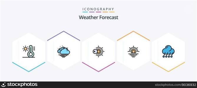 Weather 25 FilledLine icon pack including . night. weather. moon. climate