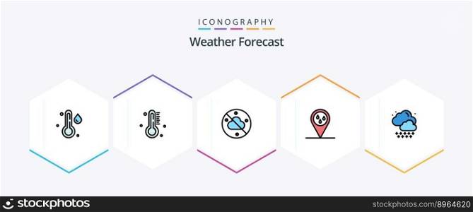 Weather 25 FilledLine icon pack including . weather. sky. rain. weather