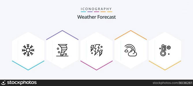 Weather 25 Line icon pack including line. filled. weather. cloud. power