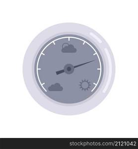 Weather barometer icon. Flat illustration of weather barometer vector icon isolated on white background. Weather barometer icon flat isolated vector