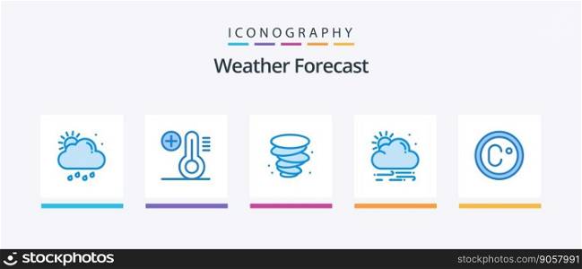 Weather Blue 5 Icon Pack Including . measure. weather. degree. weather. Creative Icons Design