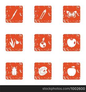 Weather climate icons set. Grunge set of 9 weather climate vector icons for web isolated on white background. Weather climate icons set, grunge style