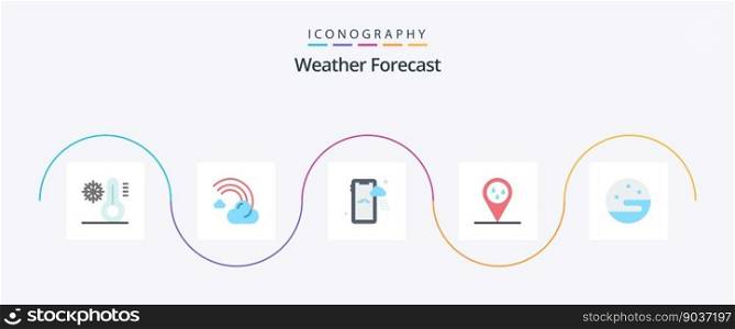 Weather Flat 5 Icon Pack Including weather. moon. rain. weather. forecast