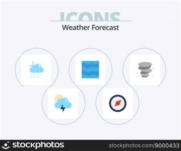 Weather Flat Icon Pack 5 Icon Design. wind. storm. weather. waves. sea