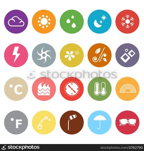 Weather flat icons on white background, stock vector