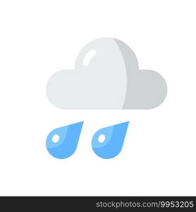 Weather forecast app vector flat color icon. Meteorological software. Real-time weather data. Temperature, humidity and wind. Cartoon style clip art for mobile app. Isolated RGB illustration. Weather forecast app vector flat color icon