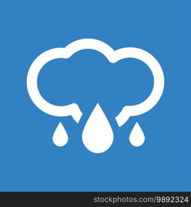 Weather forecast cloud icon with rain sign. Weather forecast icon