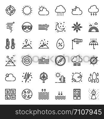 Weather forecast pixel perfect outline icon