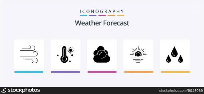 Weather Glyph 5 Icon Pack Including . wet. server. weather. weather. Creative Icons Design