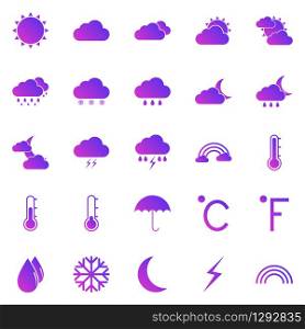 Weather gradient icons on white background, stock vector