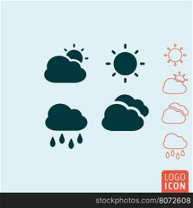 Weather icon isolated. Weather icon. Set of meteorological symbols. Vector illustration