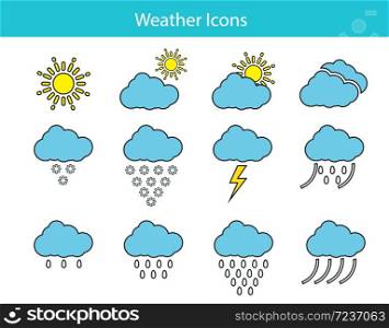 Weather icon , Rain Symbols, drawing style
