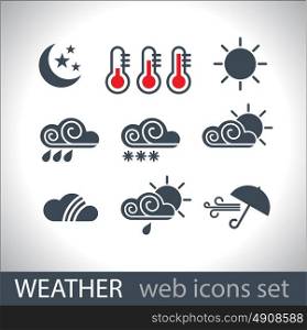 weather icons, logos, set