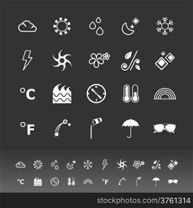 Weather icons on gray background, stock vector