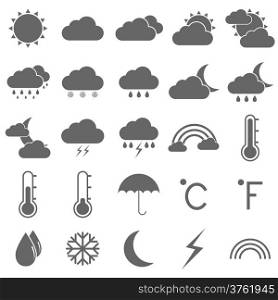 Weather icons on white background, stock vector