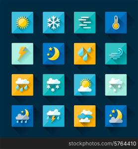 Weather icons set in flat design style.