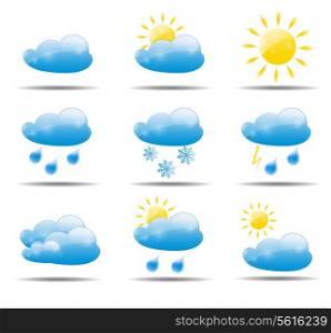 Weather Icons Set Vector Illustration. EPS 10