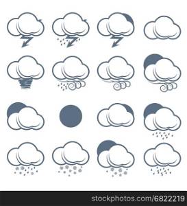 weather icons. Vector set weather icons on white background