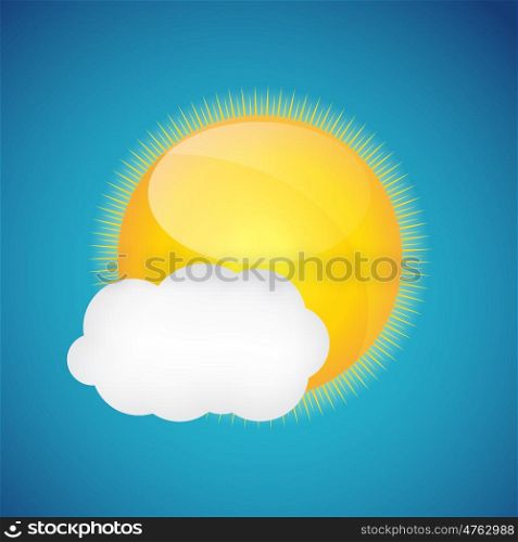 Weather Icons with Sun and Cloud EPS10. Weather Icons with Sun and Cloud