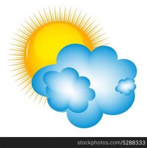 Weather Icons with sun, cloud and thermometer