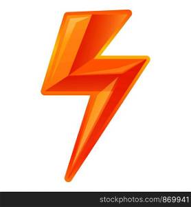 Weather lightning bolt icon. Cartoon of weather lightning bolt vector icon for web design isolated on white background. Weather lightning bolt icon, cartoon style
