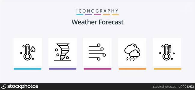 Weather Line 5 Icon Pack Including weather. blowing. moon. air. weather. Creative Icons Design