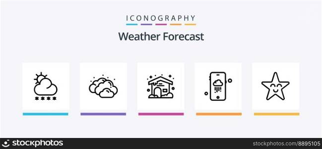 Weather Line 5 Icon Pack Including . weather. climate. rain. weather. Creative Icons Design