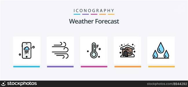 Weather Line Filled 5 Icon Pack Including . weather. server. sunny. weather. Creative Icons Design