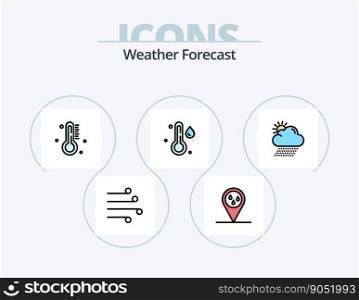Weather Line Filled Icon Pack 5 Icon Design. night. climate. weather. weather. cloud