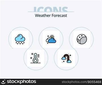 Weather Line Filled Icon Pack 5 Icon Design. weather. forecast. weather. cloud. windy