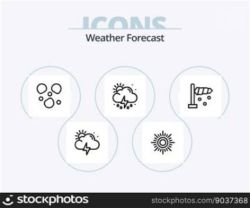 Weather Line Icon Pack 5 Icon Design. cloud. weather. night. storm. weather