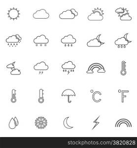 Weather line icons on white background, stock vector