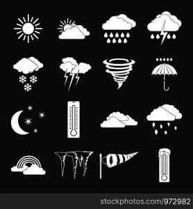 Weather set vector white isolated on grey background . Weather set grey vector