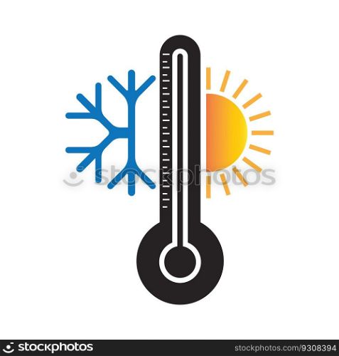 Weather temperature thermometer icon vector symbol template design