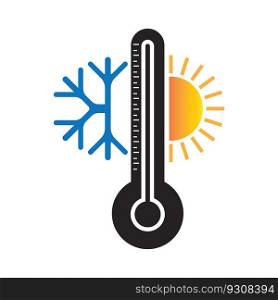 Weather temperature thermometer icon vector symbol template design